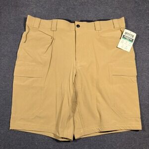Duluth Trading Co Armachillo Flex Cargo Shorts Men 40 Tan 11" Inseam Wicking